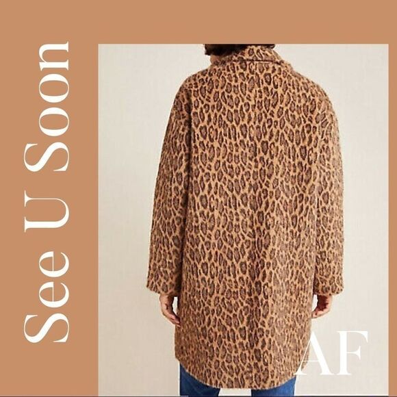 ANTHROPOLOGIE SEE U SOON LEOPARD PRINT FAUX FUR - Picture 4 of 11